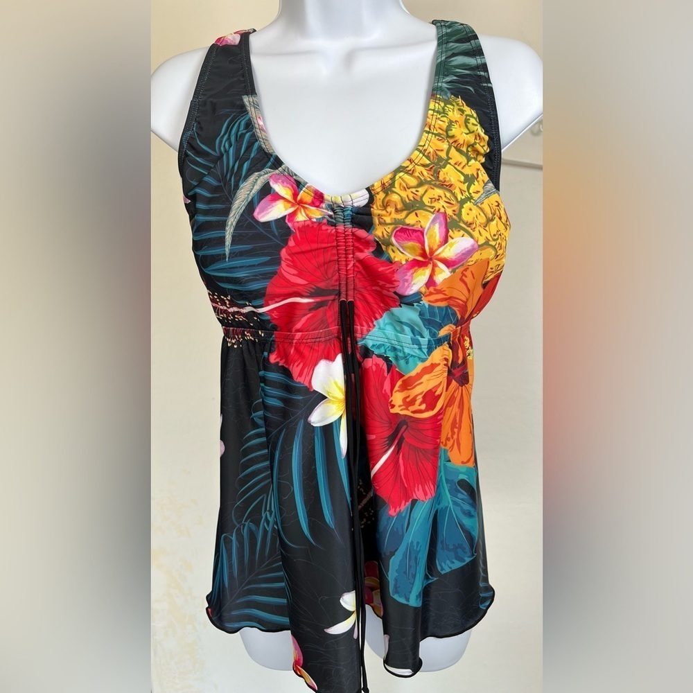 164.🆕NWOT XL Floral Tankini (Top Only) No Brand Tag - Picture 2 of 6